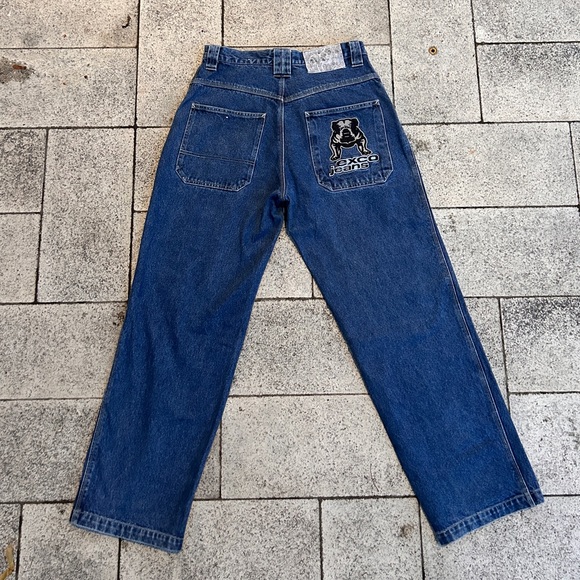 Y2K Exco Baggy Jeans Pitbull Embroidered Design 30” - Picture 2 of 8